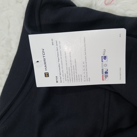 Harriton Adult Stainblock charcoal Shirt. L - Picture 10 of 13